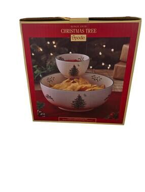 Spode Christmas Tree  Two Piece Chip and Dip BRAND NEW in Box